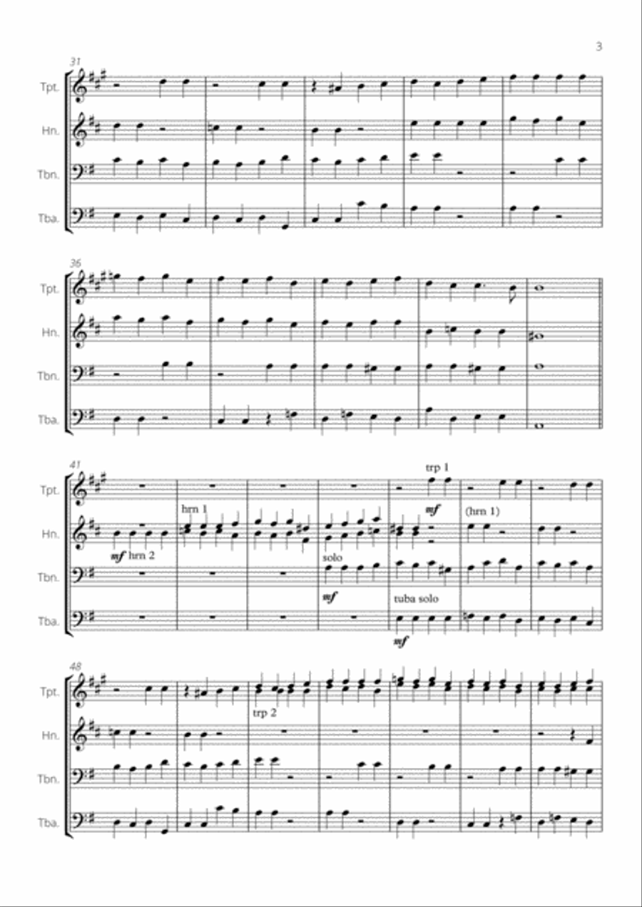 Purcell: March And Canzona From Music For The Funeral Of Queen Mary (Brass Ensemble) Brass Ensemble scores gallery preview page 3