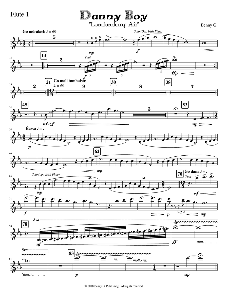 Danny Boy for Concert Band -- Parts Concert Band - Digital Sheet Music page 3