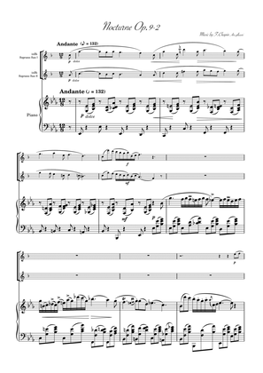 "Nocturne op.9-2" Piano Trio / soprano sax duet