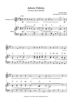 Adeste Fideles (O Come, All Ye Faithful) - trumpet and piano
