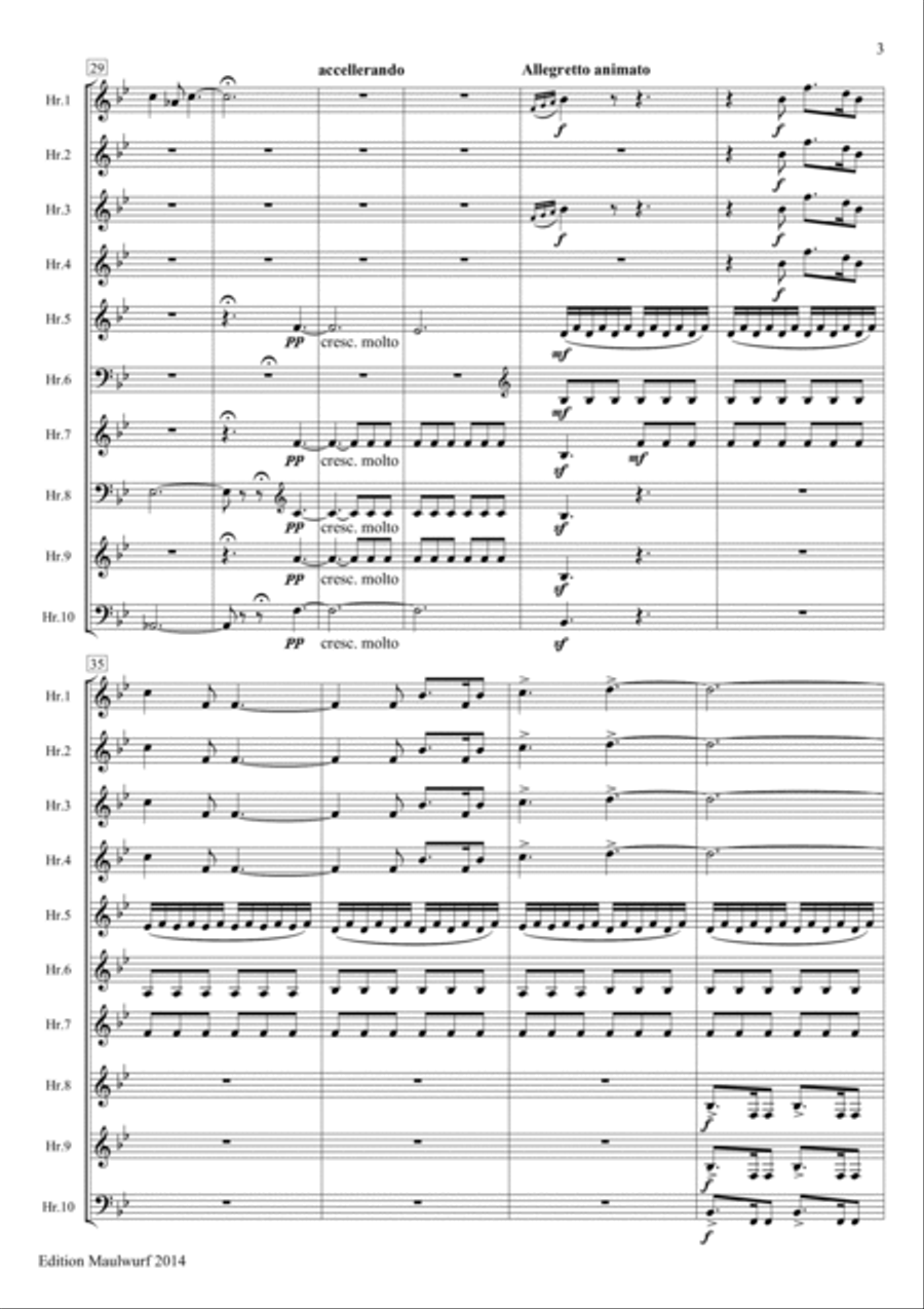 Prelude and Les Chasseresses Horn scores gallery preview page 5