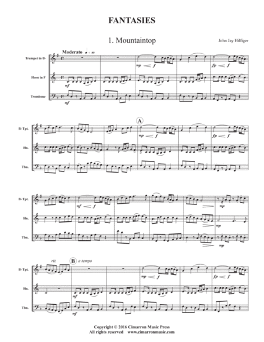 Fantasies Brass Trio scores gallery preview page 2