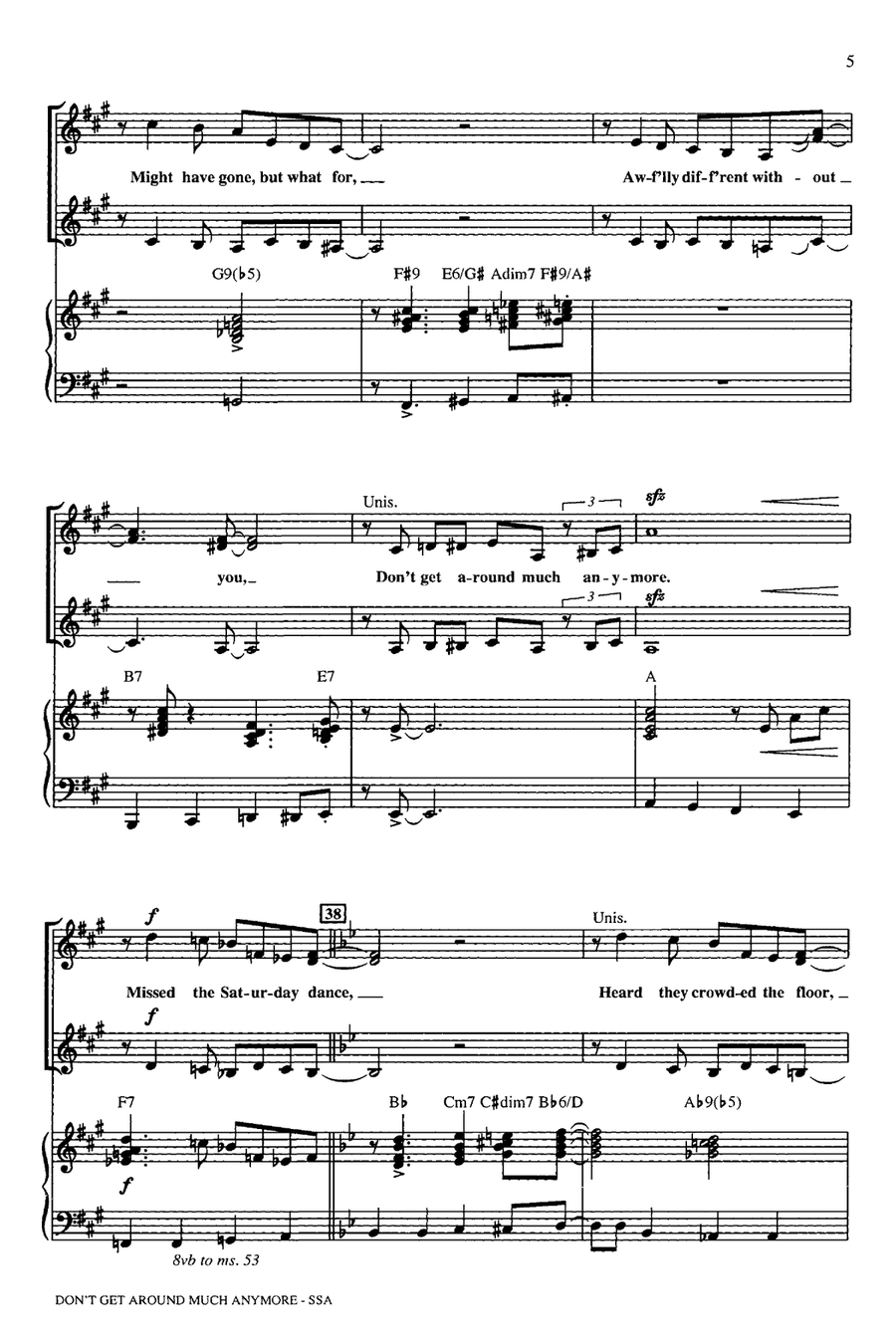 Don't Get Around Much Anymore (arr. Mark Brymer) SSA scores gallery preview page 4