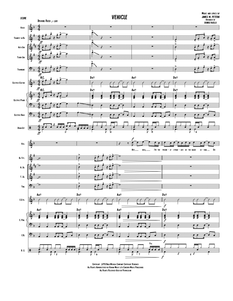 Vehicle Jazz Ensemble scores gallery preview page 1