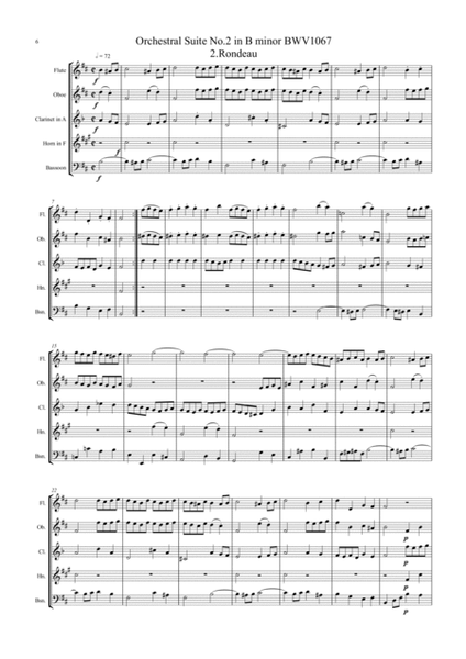 Bach: 6 Movements from Orchestral Suites Nos.2 & 3 - wind quintet image number null