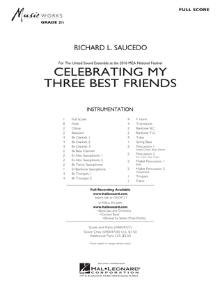 Book cover for Celebrating My Three Best Friends - Full Score