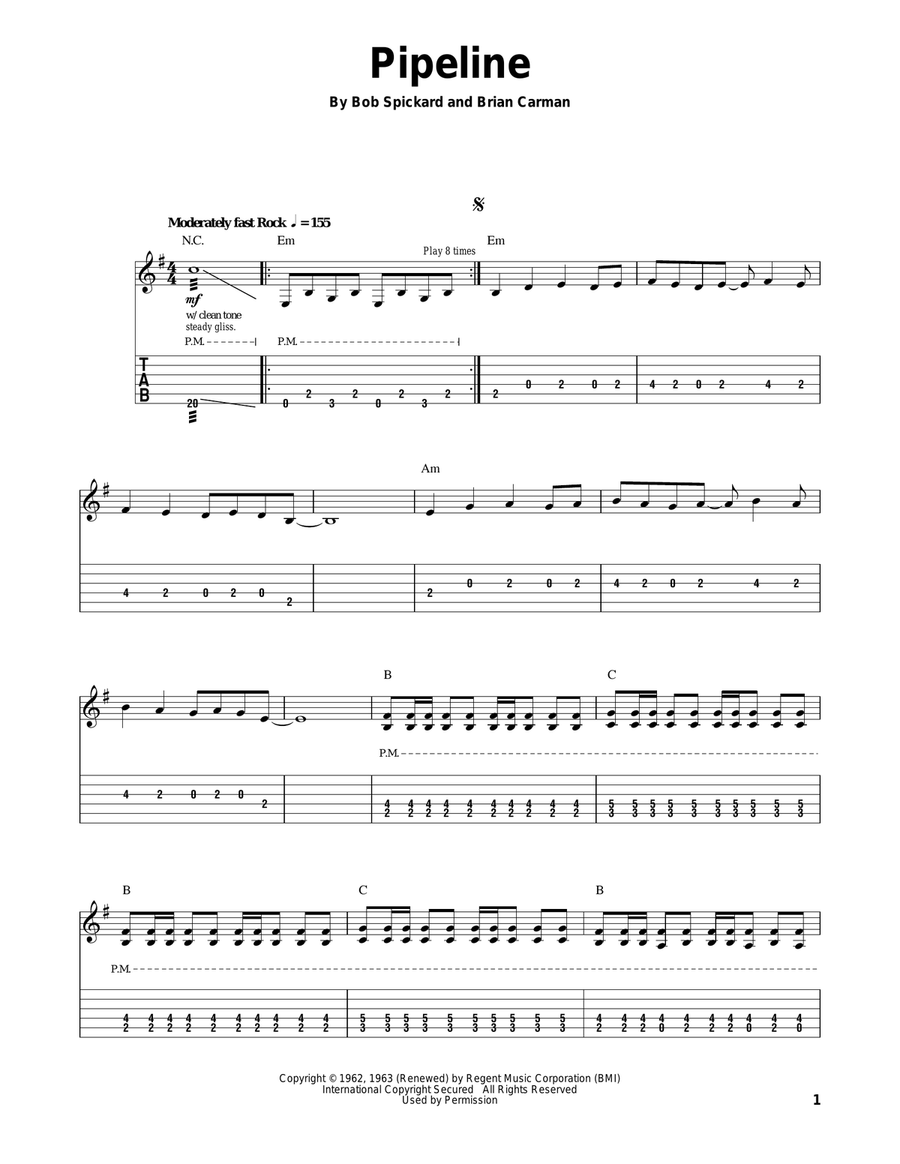 Pipeline Acoustic Guitar scores gallery preview page 1