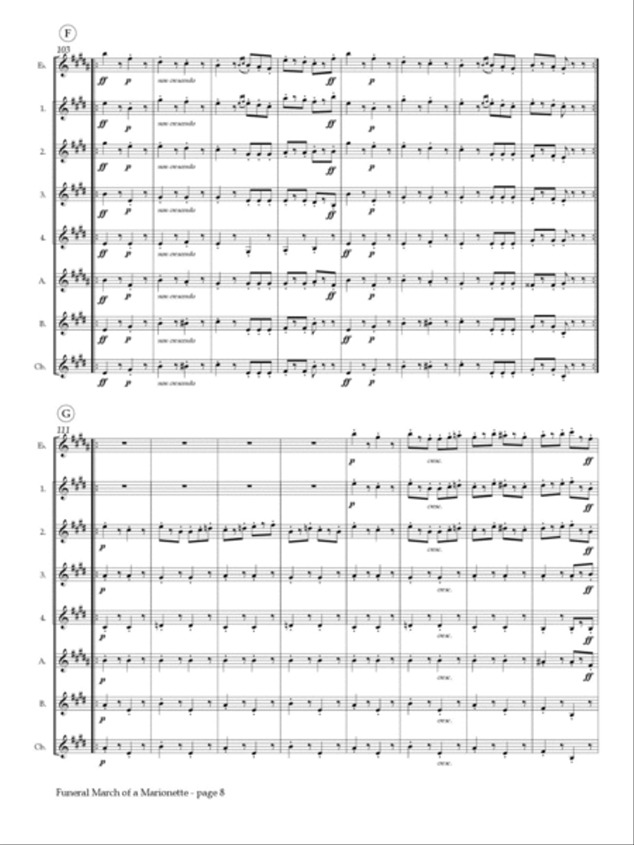 Funeral March of a Marionette for Clarinet Choir Clarinet Choir scores gallery preview page 4
