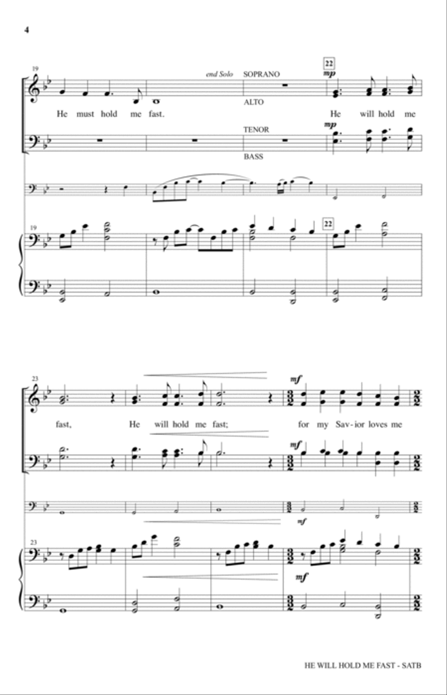 He Will Hold Me Fast He Will Hold Me Fast 4-Part scores gallery preview page 3
