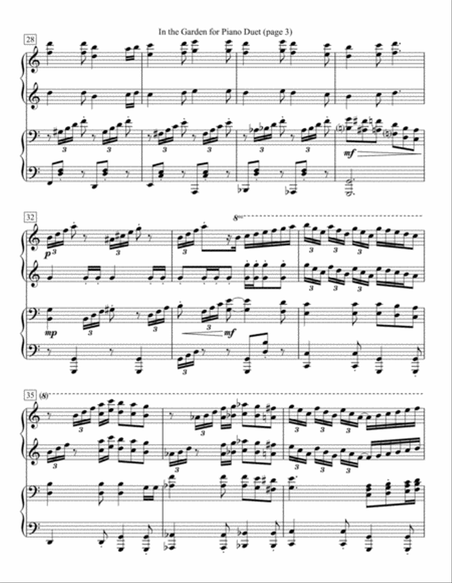 In the Garden for Piano Duet 1 Piano, 4-Hands scores gallery preview page 3