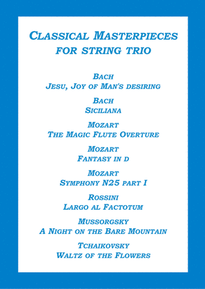 Classical Masterpieces for string trio