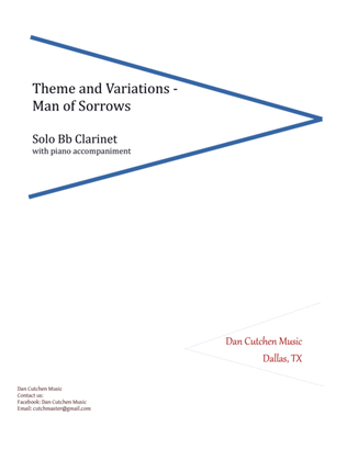 Book cover for Bb Clarinet - "Man of Sorrows" Theme and Variations