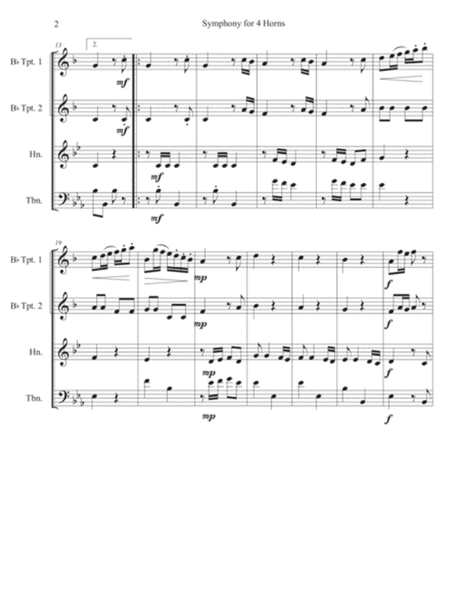 "Symphony for 4 Horns" for Brass Quartet - Johann Melchior Molter image number null