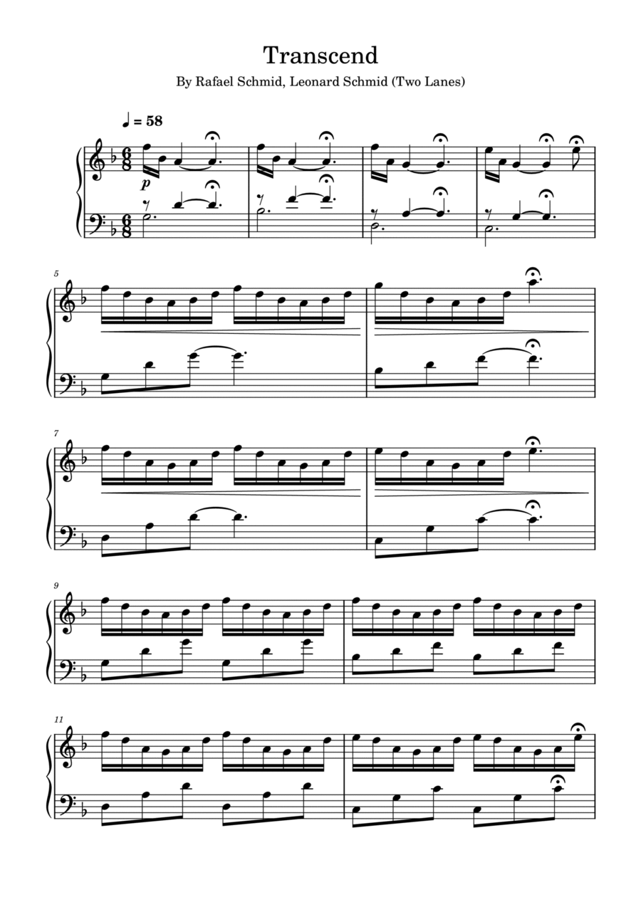 Transcend Transcend Piano Solo scores gallery preview page 1