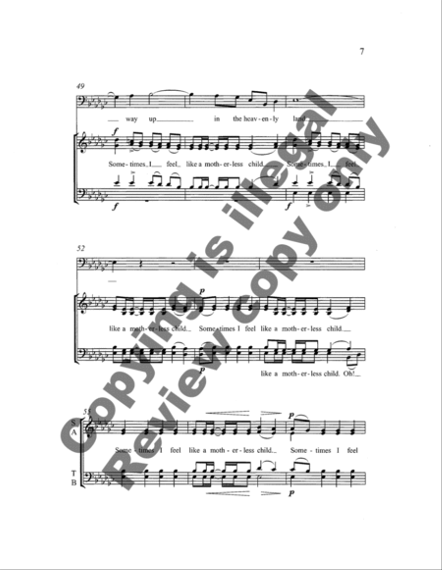 Motherless Child 4-Part scores gallery preview page 10