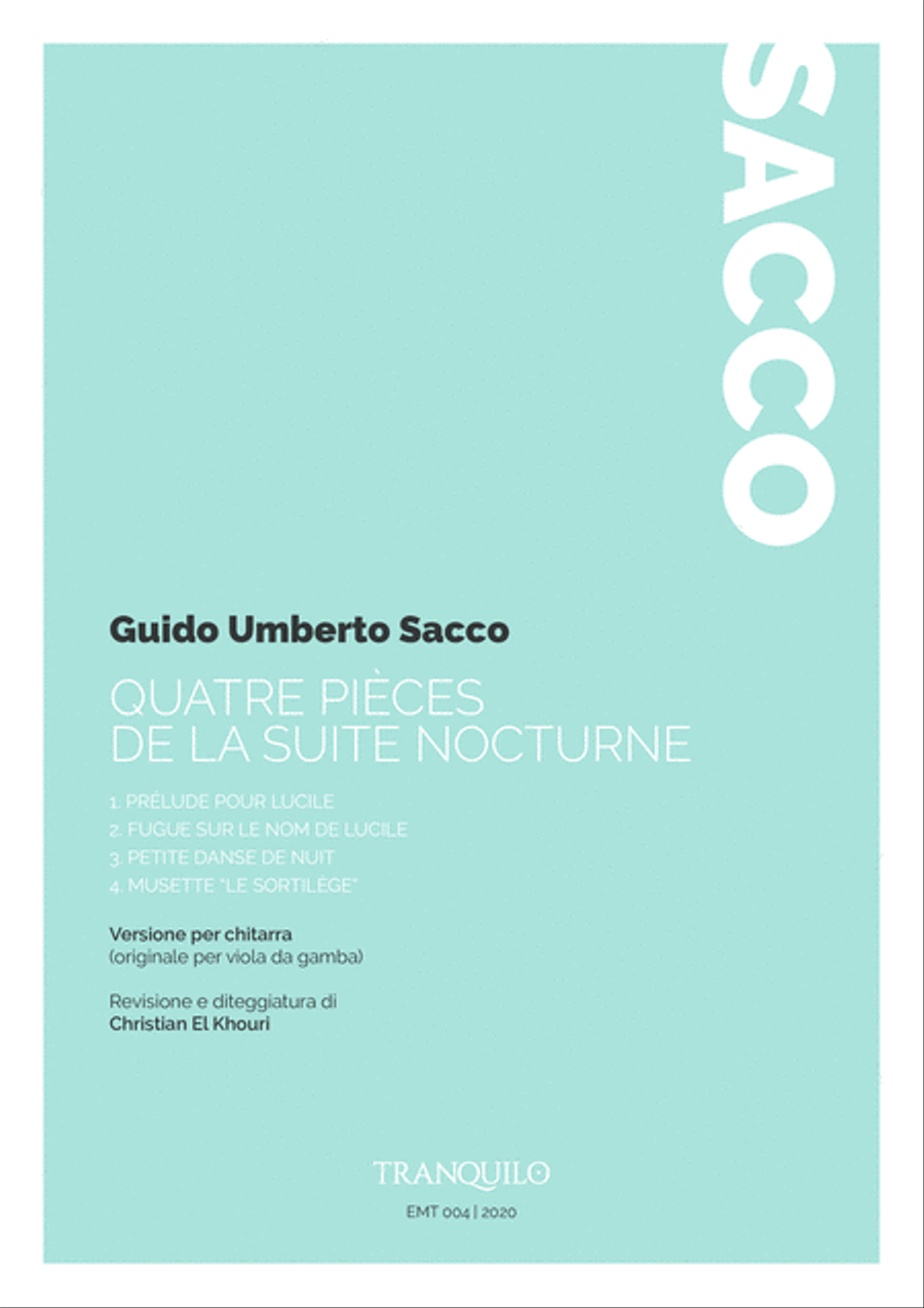 Quatre pièces de la Suite Nocturne Classical Guitar scores gallery preview page 1
