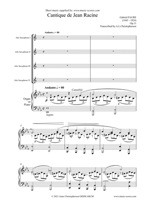 Cantique de Jean Racine - 4 Alto Saxes and Piano