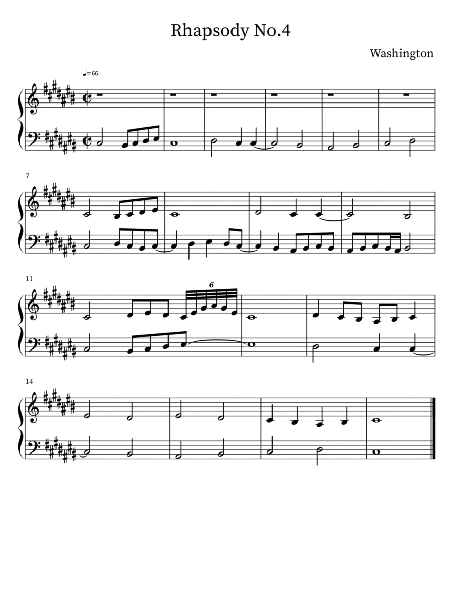 Rhapsody 4 Piano Solo scores gallery preview page 1