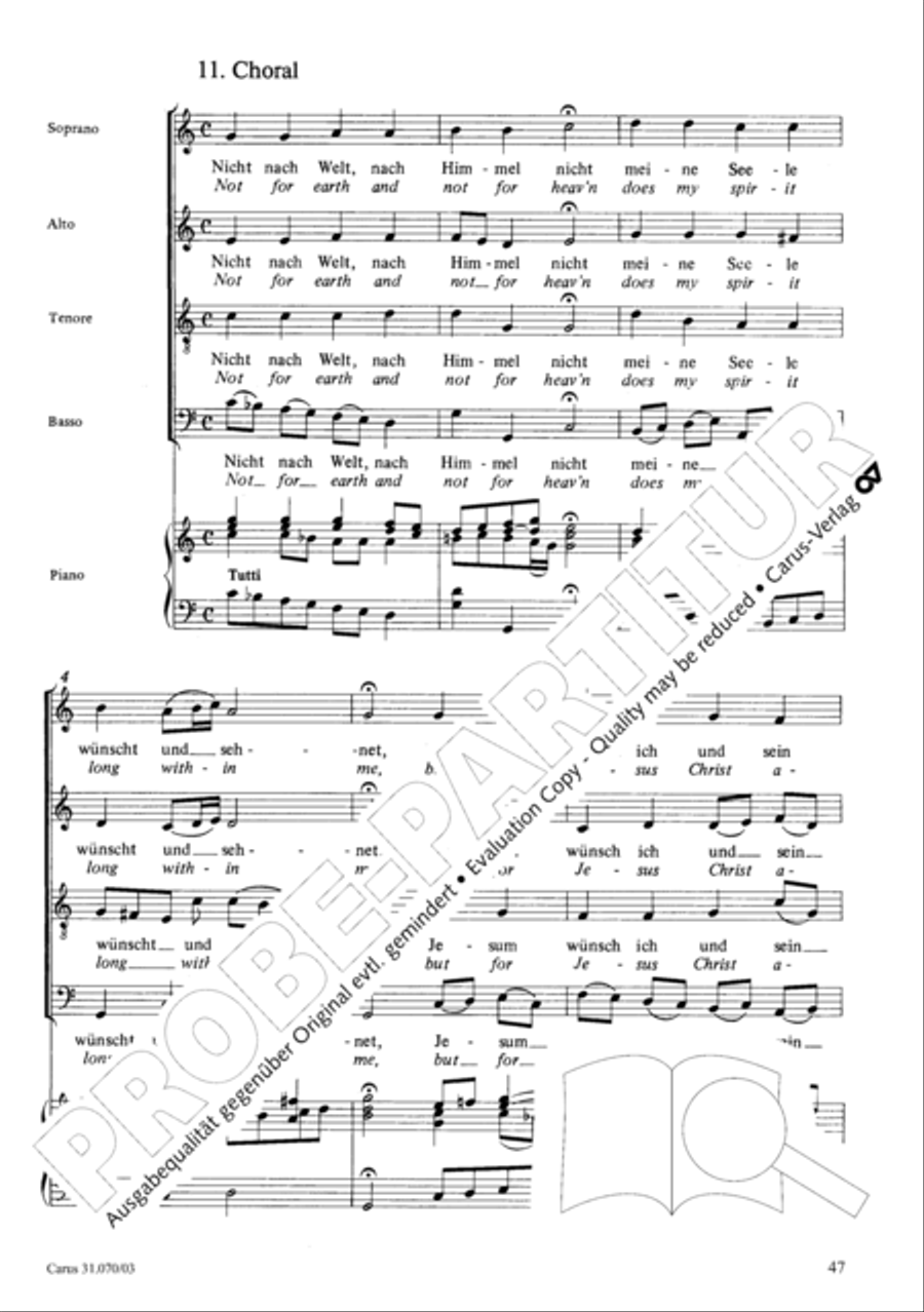 Watch now, praying, praying, watch now (Wachet! betet! betet! wachet!) 4-Part scores gallery preview page 51