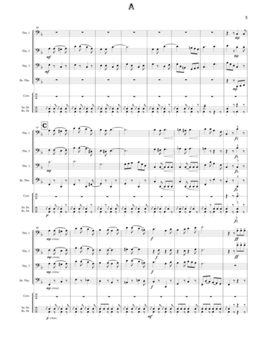 Seventy-Six Trombones (trombone quartet) Trombone Quartet scores gallery preview page 5