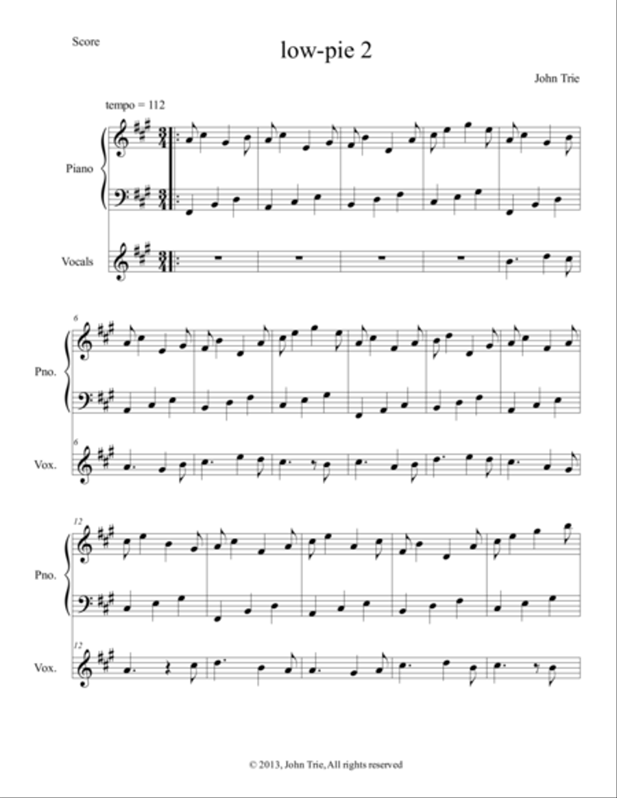Low Pie 2 Low Pie 2 Voice scores gallery preview page 1