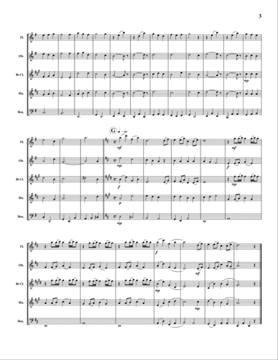 Christmas Medley Woodwind Quintet scores gallery preview page 3
