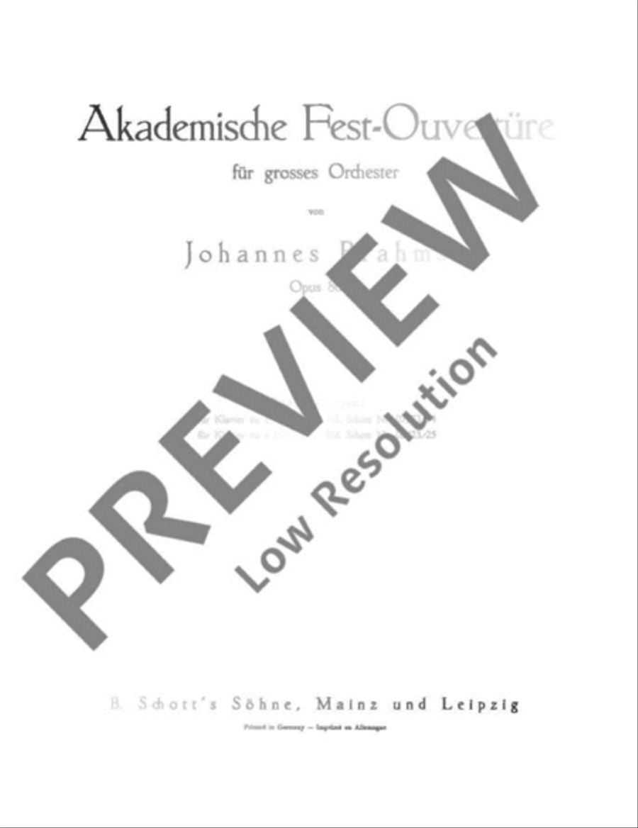 Akademische Fest Ouvertüre Piano Duet scores gallery preview page 2