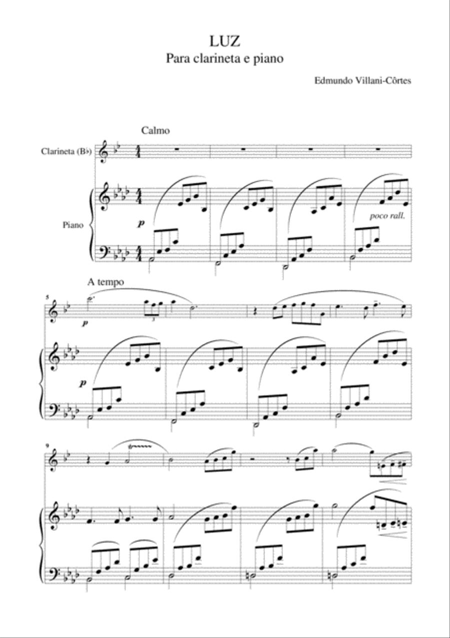 Luz (clarineta e piano) Woodwind Duet scores gallery preview page 3