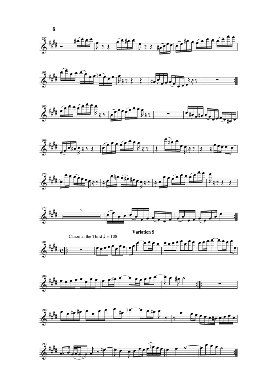Johann Sebastian Bach/Wehage Goldberg Variations, BWV 988, arranged for SATB saxophone Quartet, alto Saxophone Quartet scores gallery preview page 6