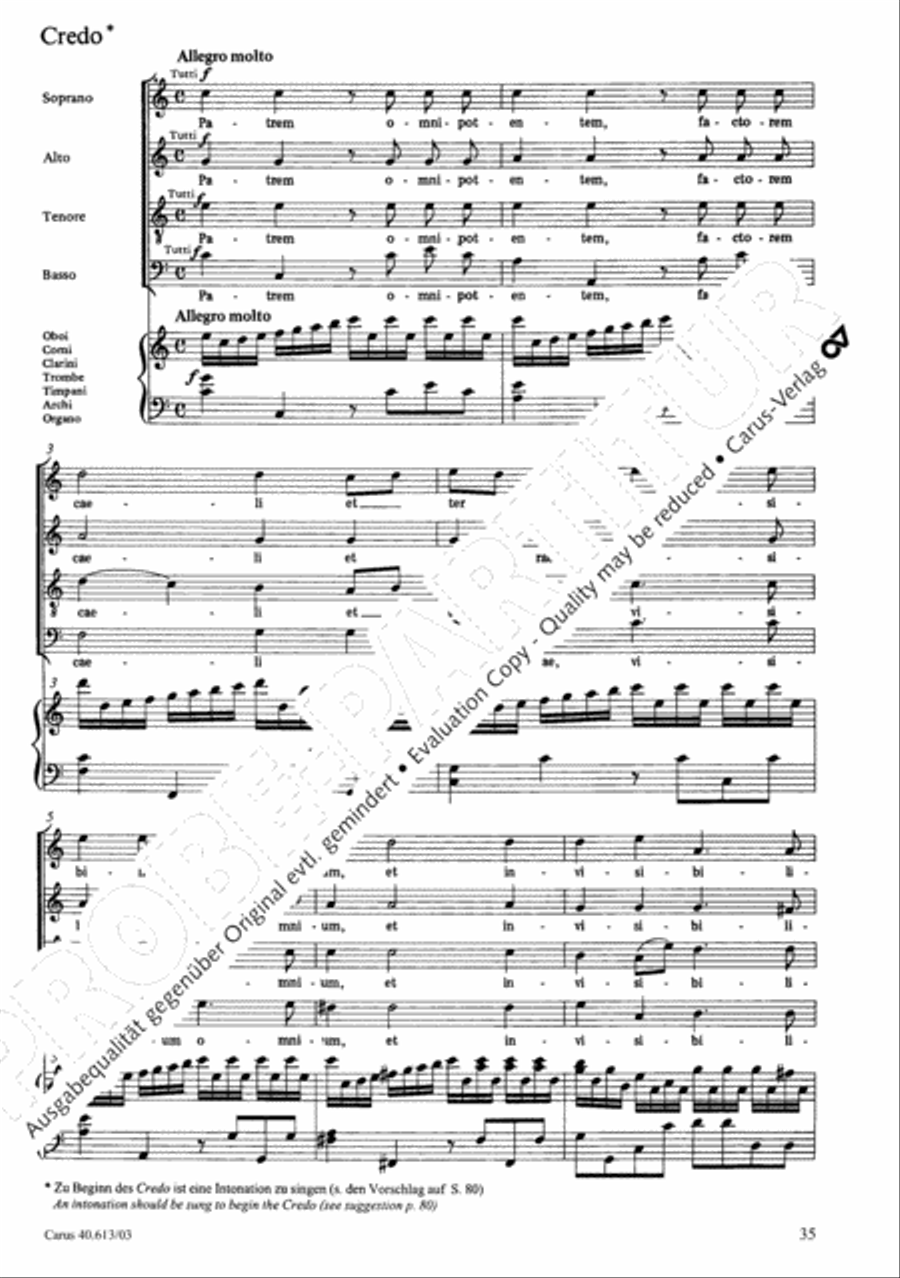 Mass in C (Missa in C) 4-Part scores gallery preview page 36