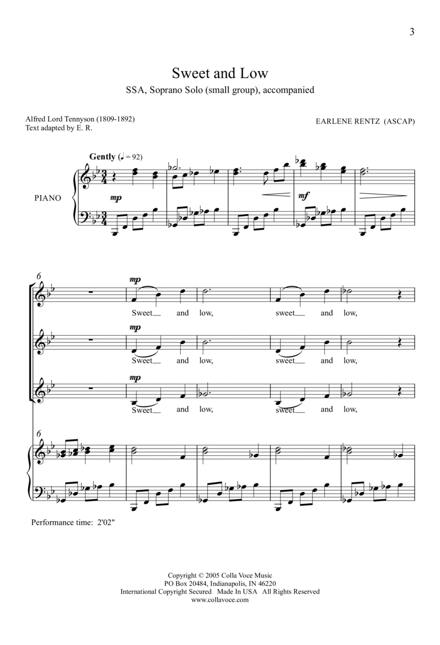 Sweet and Low Sweet and Low SSA scores gallery preview page 1