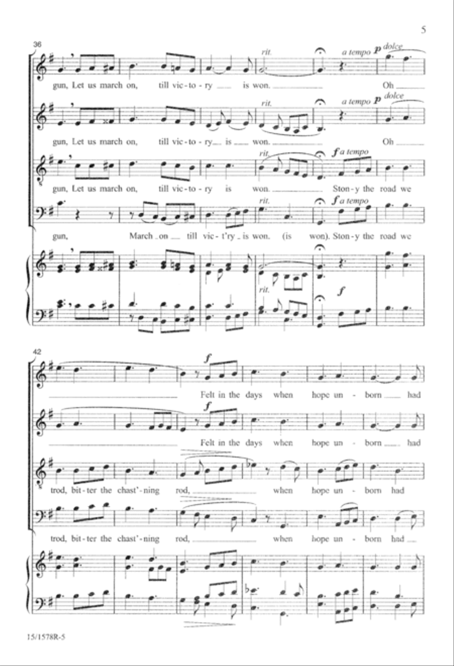 Lift Ev'ry Voice and Sing Divisi scores gallery preview page 5