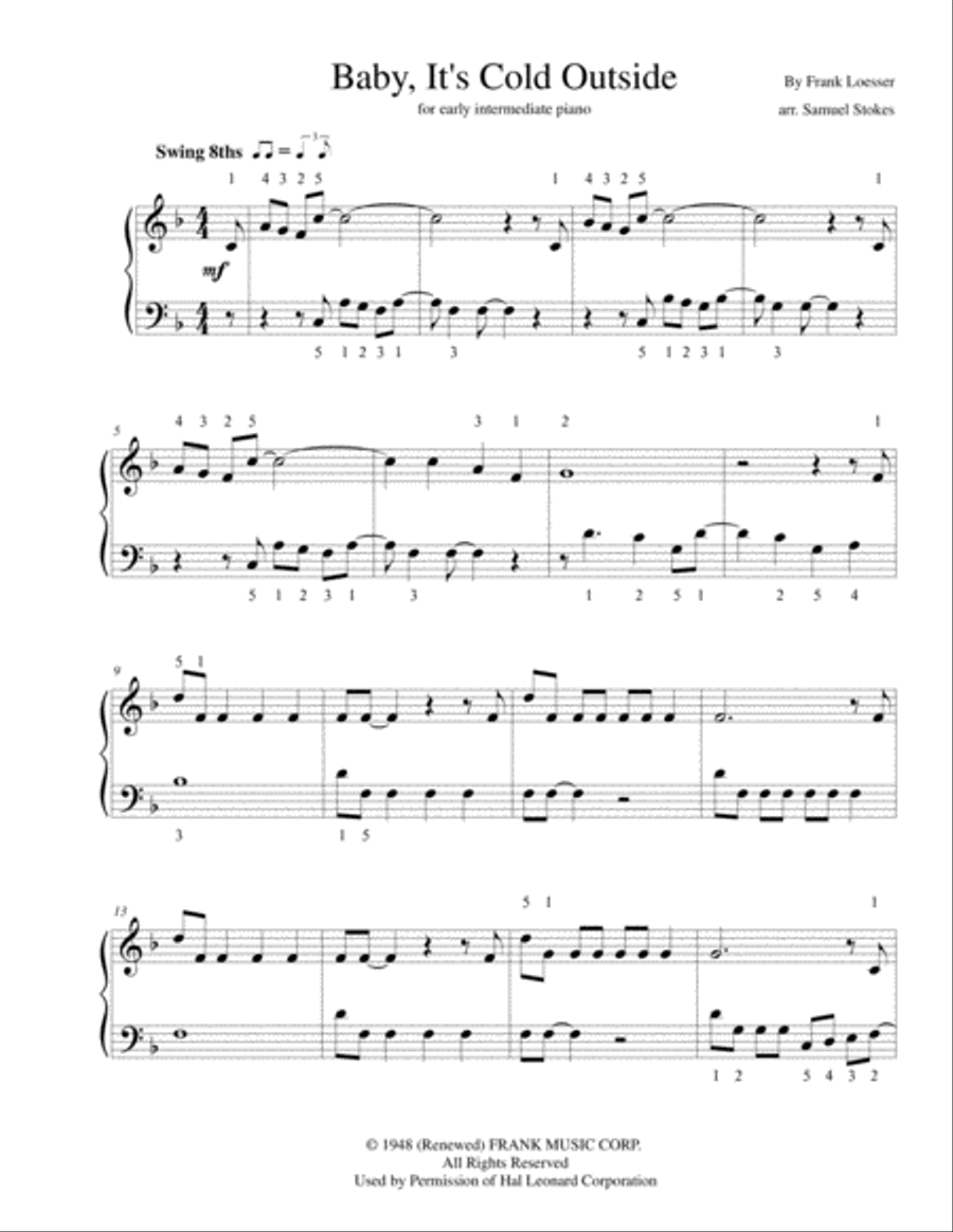 Baby, It's Cold Outside Piano Solo scores gallery preview page 1