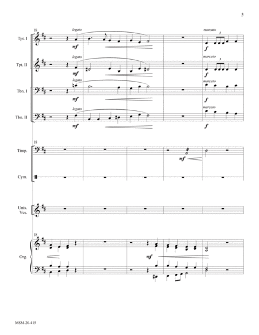 Crown Him with Many Crowns Unison Choir scores gallery preview page 6