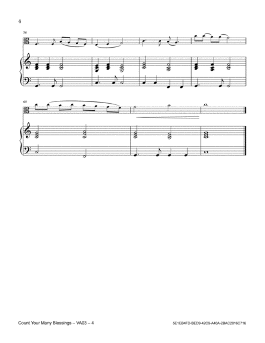 Count Your Many Blessings Viola scores gallery preview page 4
