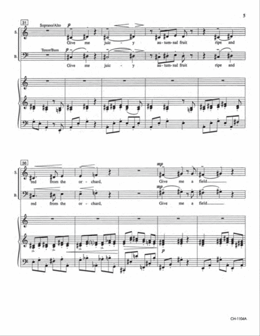 Two Whitman Songs 4-Part scores gallery preview page 5