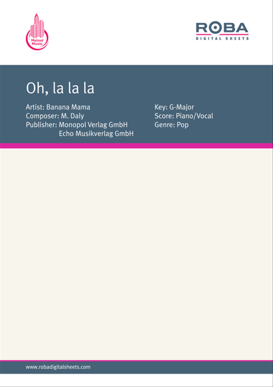 Olala L'amour Piano, Vocal scores gallery preview page 1