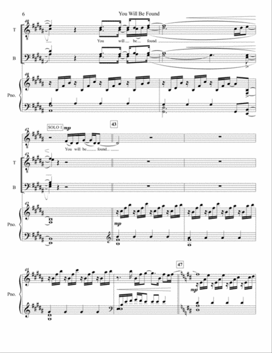 You Will Be Found TTBB scores gallery preview page 6
