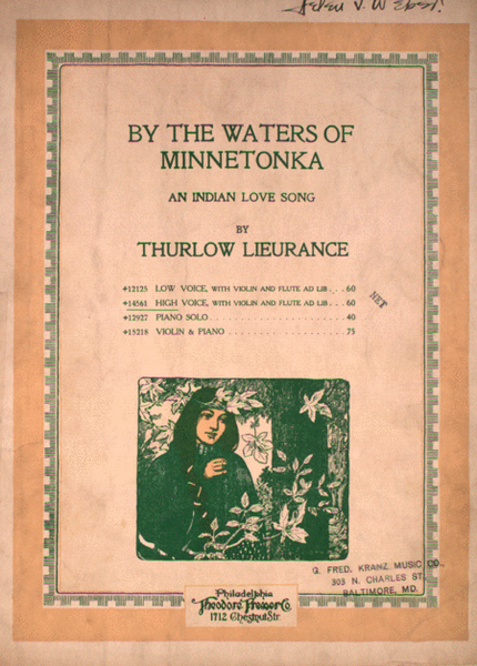By the Waters of Minnetonka. An Indian Love Song