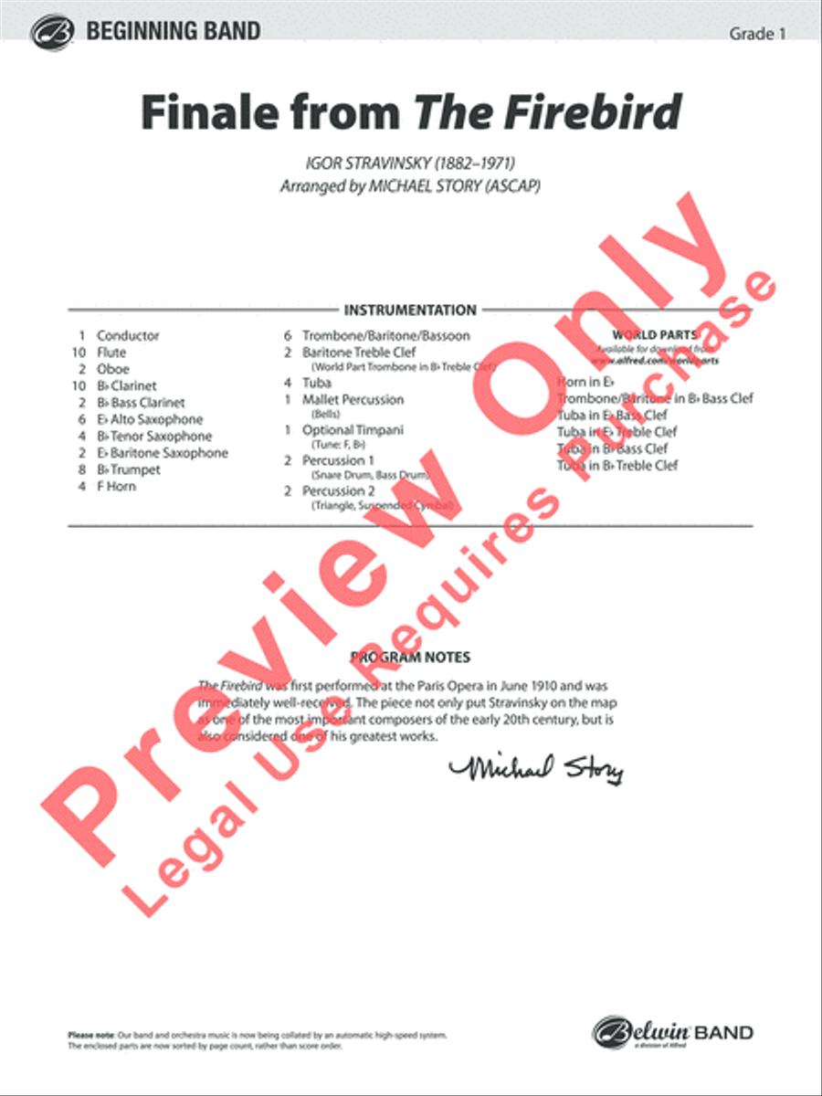 Finale from The Firebird Concert Band scores gallery preview page 2