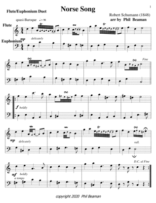 Norse Song-Schumann-flute-euphonium duet