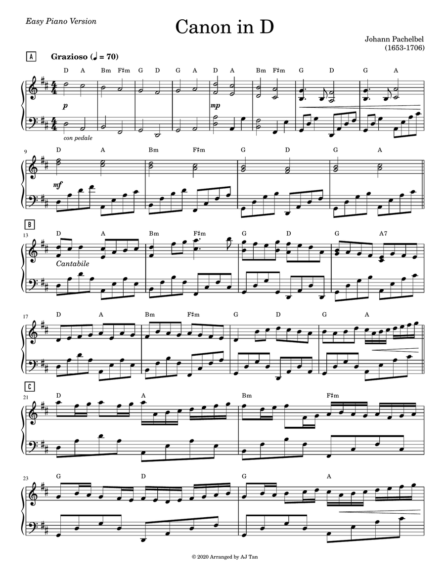 Pachelbel's Canon in D Piano Method scores gallery preview page 1