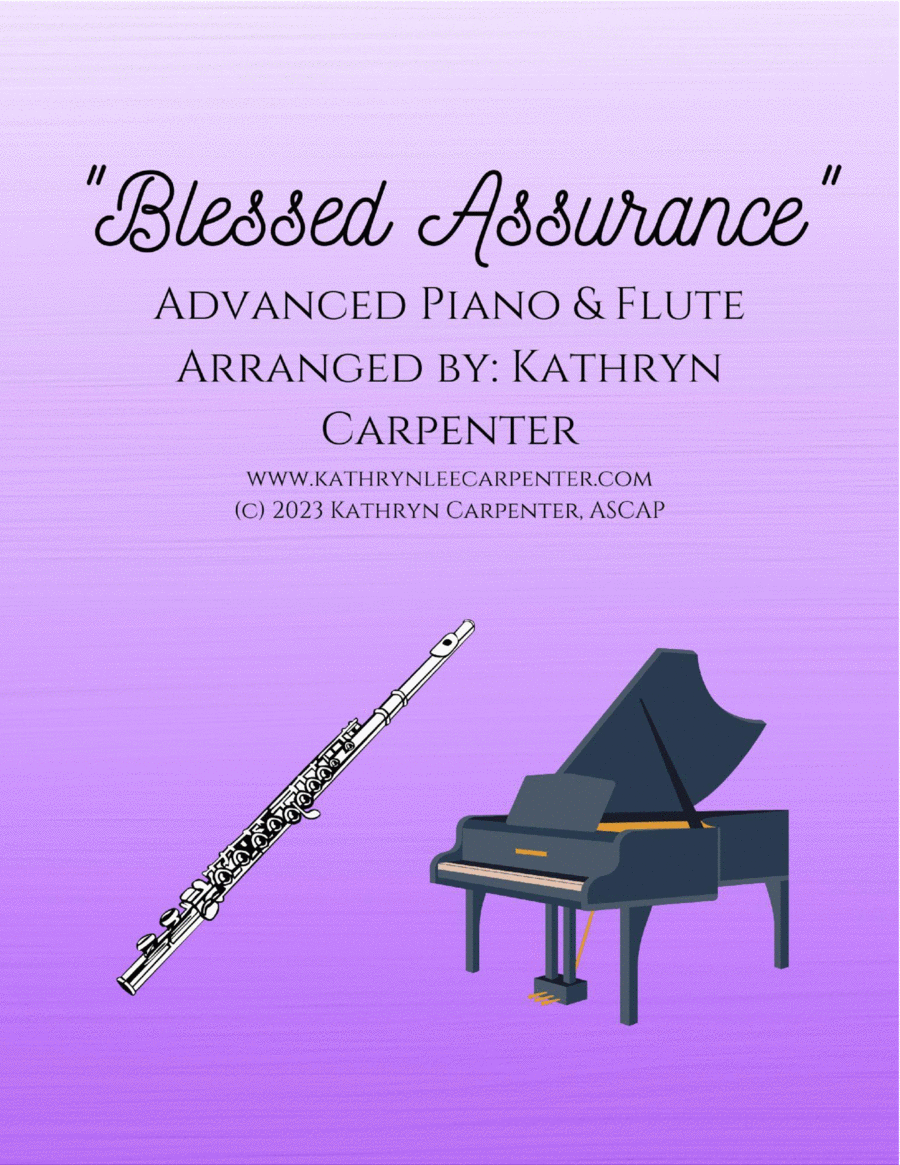 Blessed Assurance (Advanced Piano & Flute) Flute Solo scores gallery preview page 1