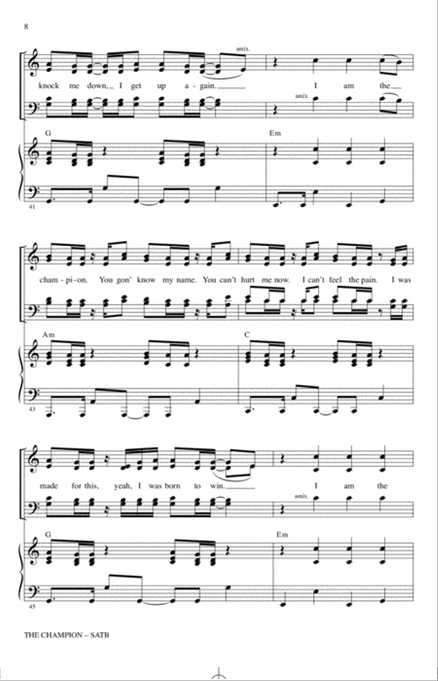 The Champion (feat. Ludacris) (arr. Mac Huff) 4-Part scores gallery preview page 7