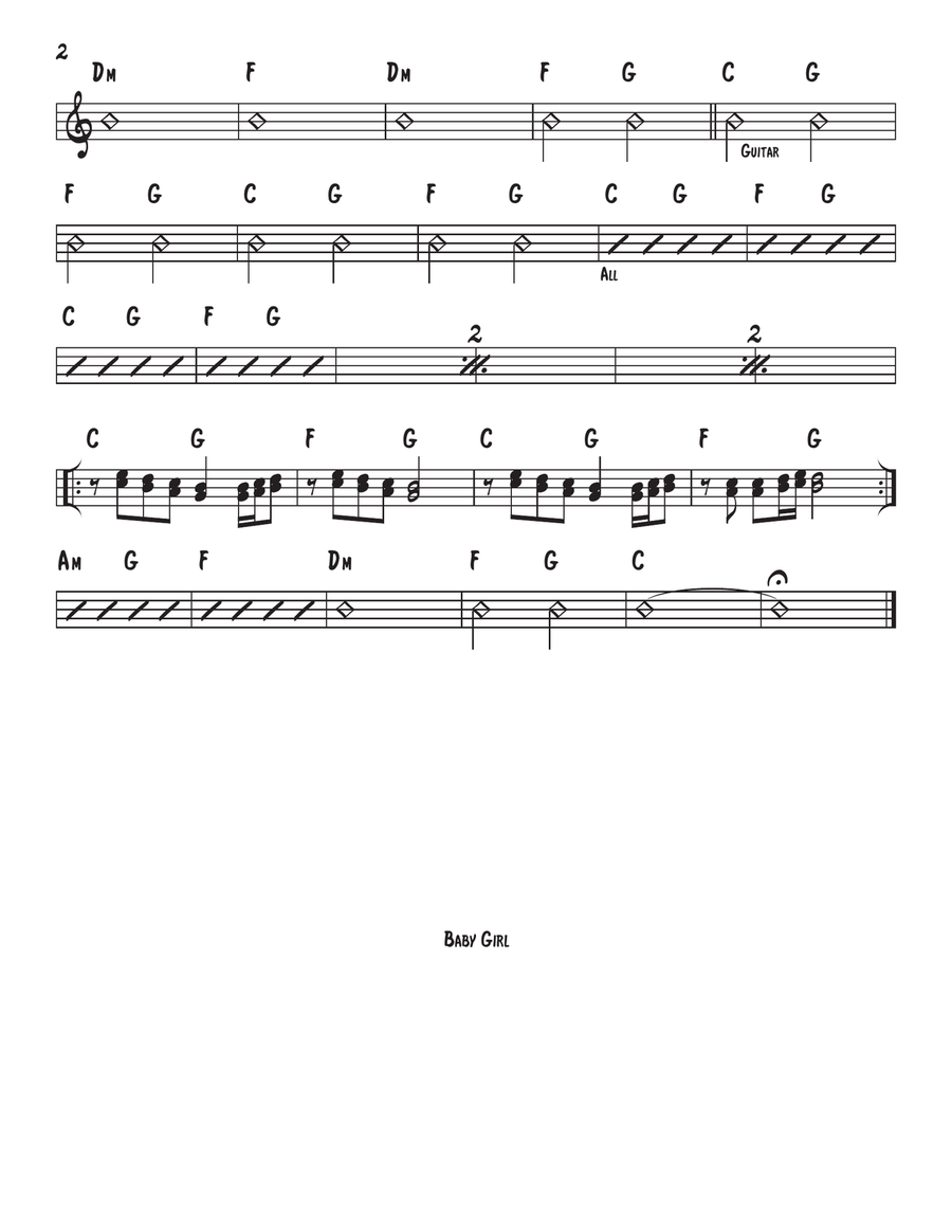 Baby Girl Piano, Vocal scores gallery preview page 2