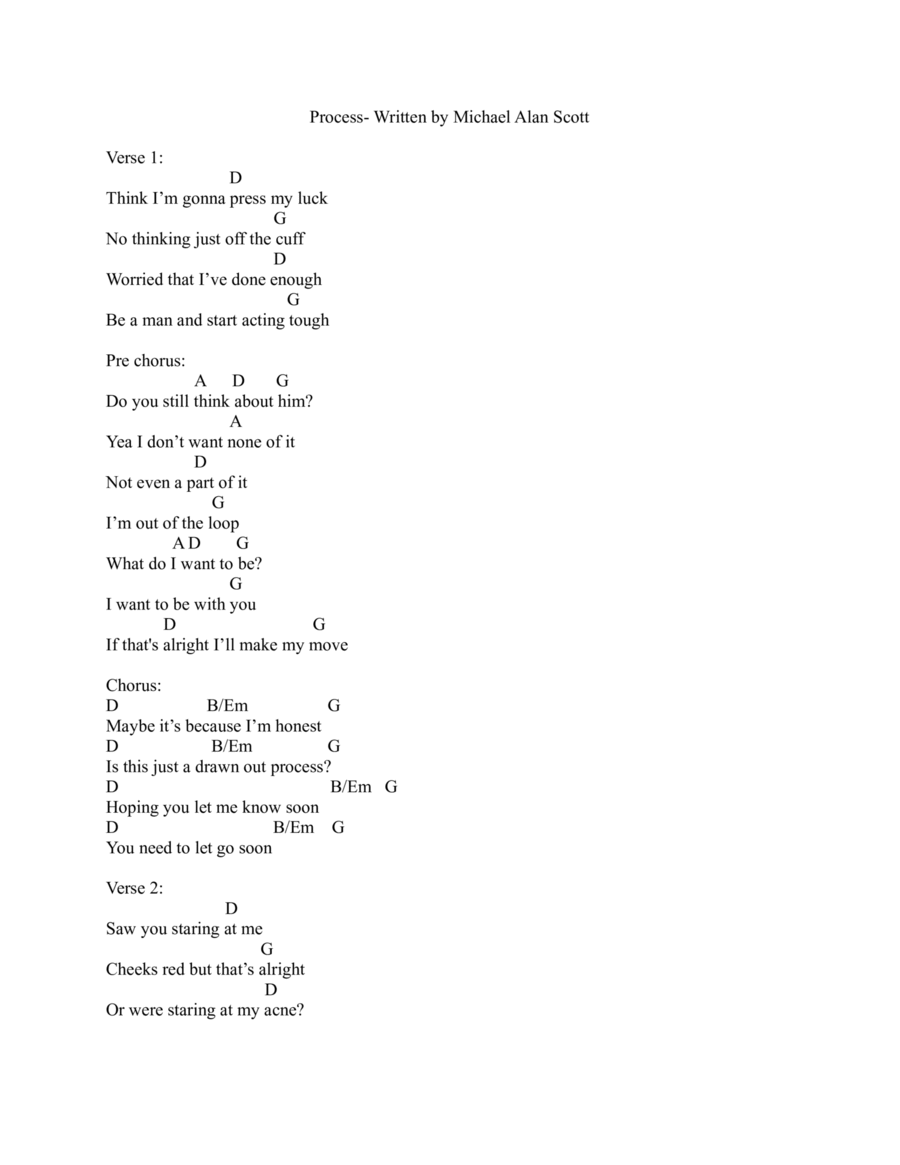 Process Process Piano, Vocal, Guitar scores gallery preview page 1