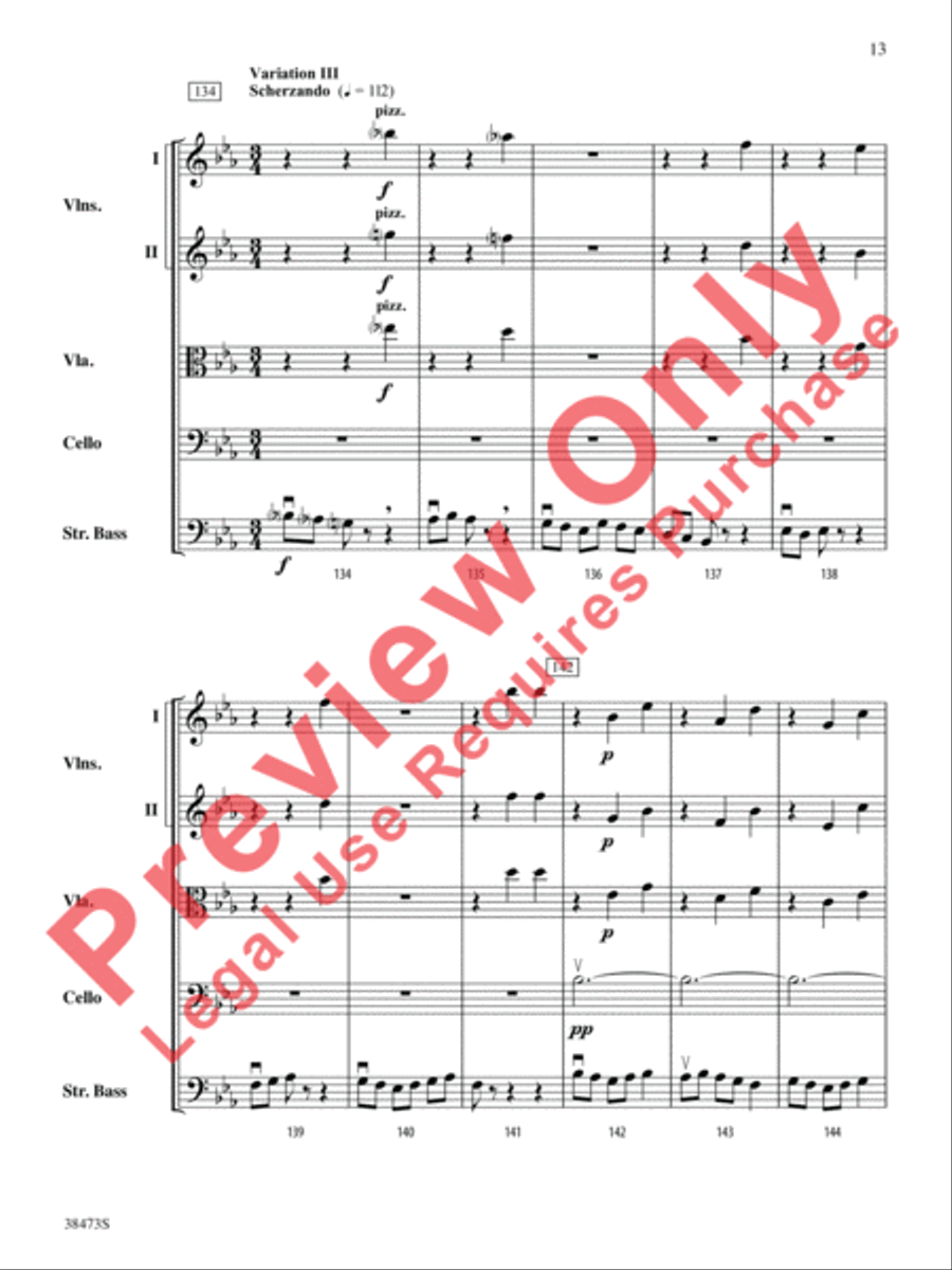 Lonestar Variations String Orchestra scores gallery preview page 14