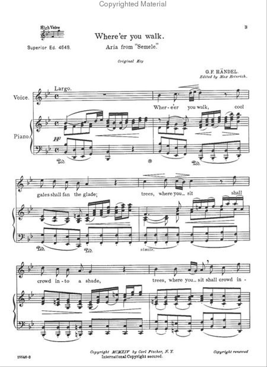 Where'er You Walk Tenor Voice scores gallery preview page 2