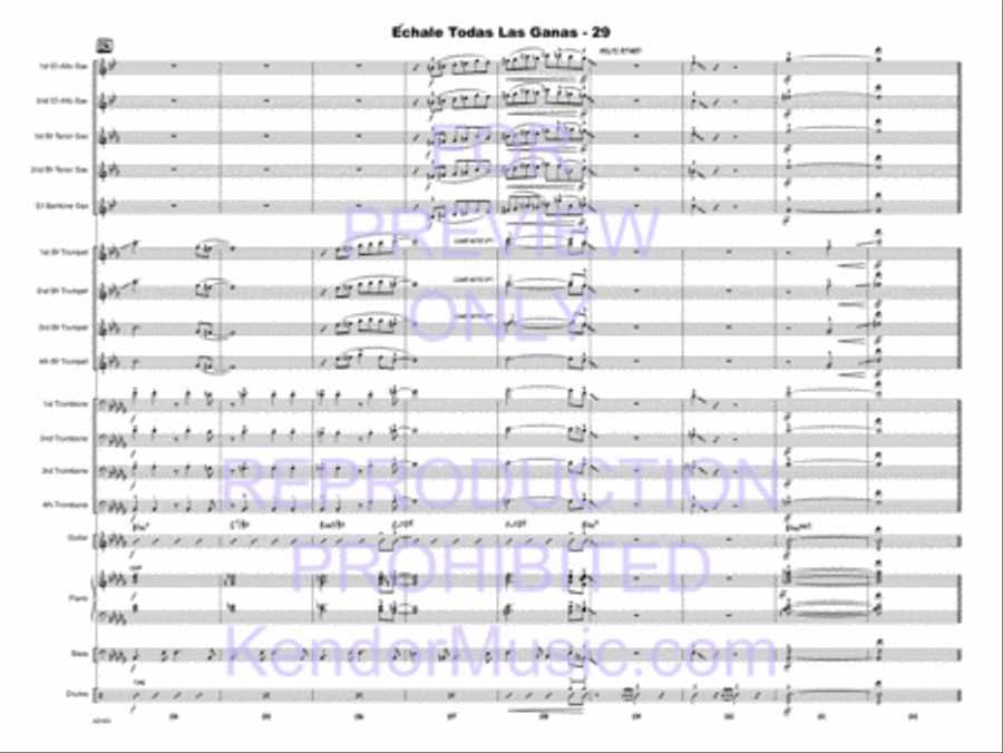 Echale Todas Las Ganas (Give It All You Got) Jazz Ensemble scores gallery preview page 30