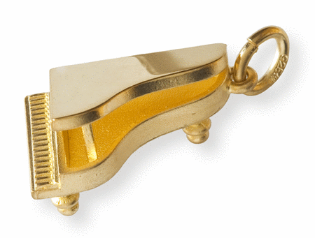 Gold-plated pendant : grand piano